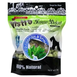 Bistro - 脫水鱈魚菠菜(狗用)50G Bistro - 脫水鱈魚菠菜(狗用)50G
