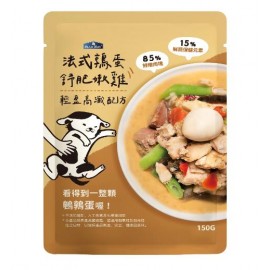 倍力純肉狗鮮食餐包 JUMBO系列法式鶉蛋舒肥嫩雞-輕盈高纖150g 倍力純肉狗鮮食餐包 JUMBO系列法式鶉蛋舒肥嫩雞-輕盈高纖150g