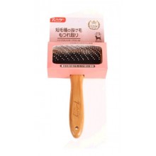 PETIY 竹木圓頭鋼絲梳 M (短毛犬、貓用)