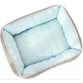 粉藍冰絲冷感寵物床