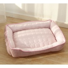 粉紅冰絲冷感寵物床