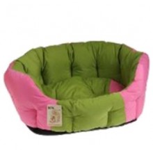 寵之友綠粉併色防水圓床55x45x21cm