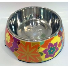 美耐不鏽鋼寵物碗(M-抽象花蓮)