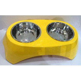 美耐皿高桌雙連小雙碗(S-黃)