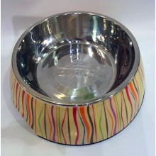 美耐不鏽鋼寵物碗(M-直條波浪)