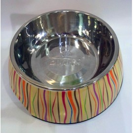 美耐不鏽鋼寵物碗(M-直條波浪)