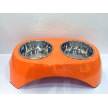 美耐皿高桌雙連小雙碗(S-橙)