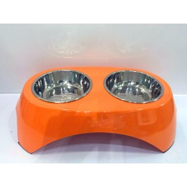 美耐皿高桌雙連小雙碗(S-橙)