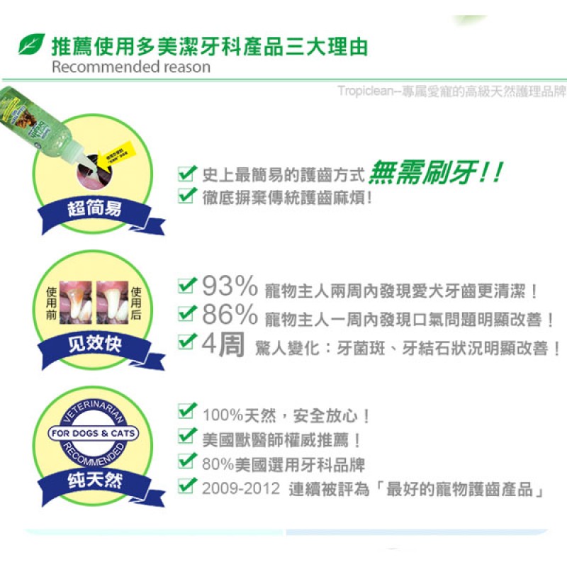 Tropiclean 純天然潔牙齒凝露 118ml